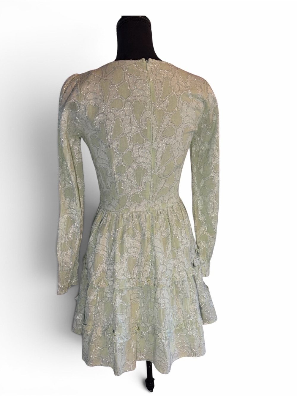 Roller Rabbit Clermont Nori Dress Mint Green Tiered Long-Sleeve Dress - Picture 3 of 8